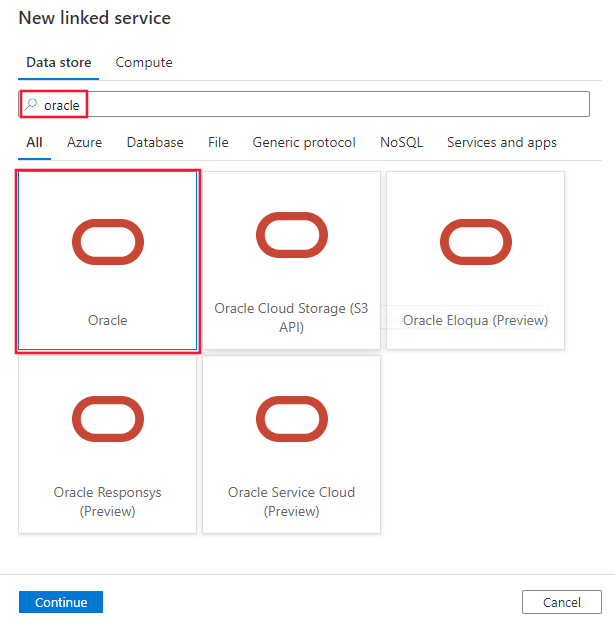 Oracle to Azure - Oracle Data Source